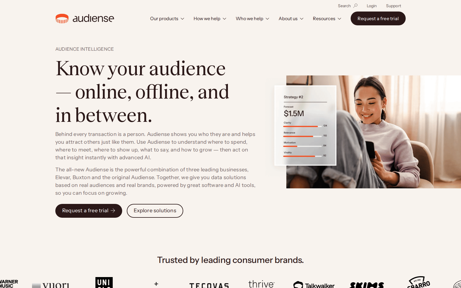 Audiense homepage after the July 2026 relaunch