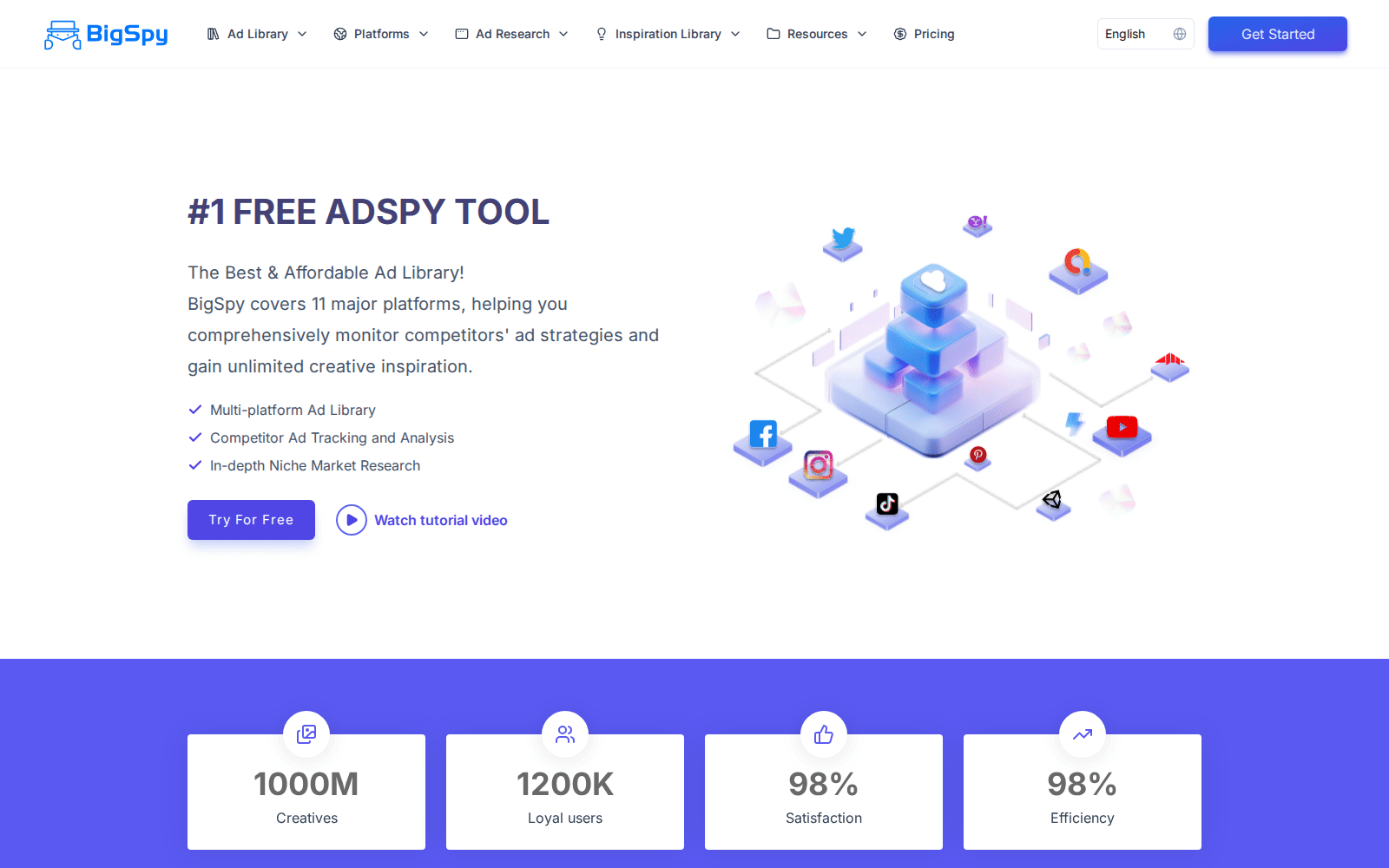 BigSpy homepage