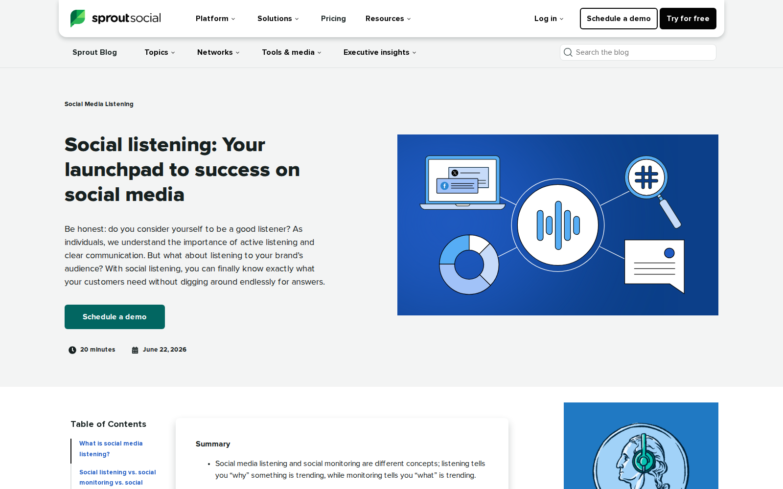 Sprout Social listening page