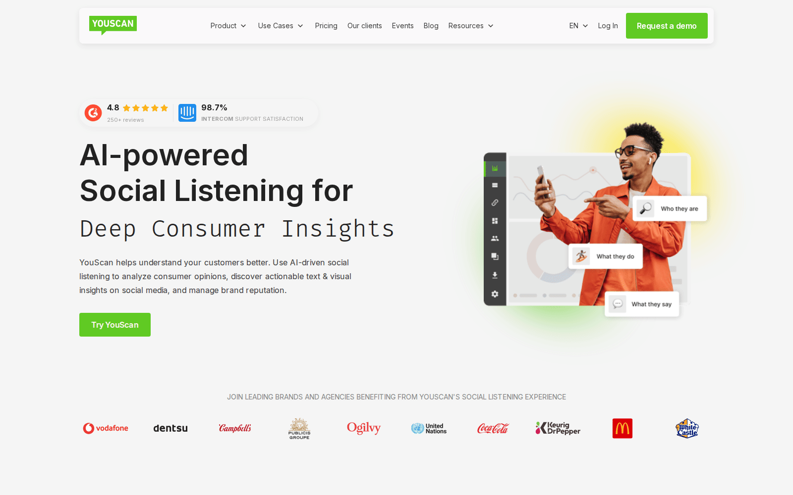 YouScan homepage